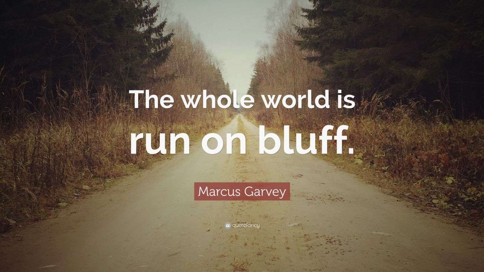 Marcus Garvey Quote “The whole world is run on bluff.” (12 wallpapers