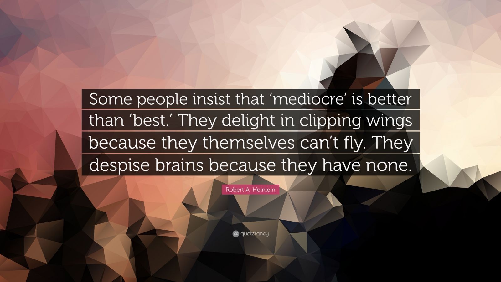 Robert A Heinlein Quote Some People Insist That mediocre Is Better Than best They 