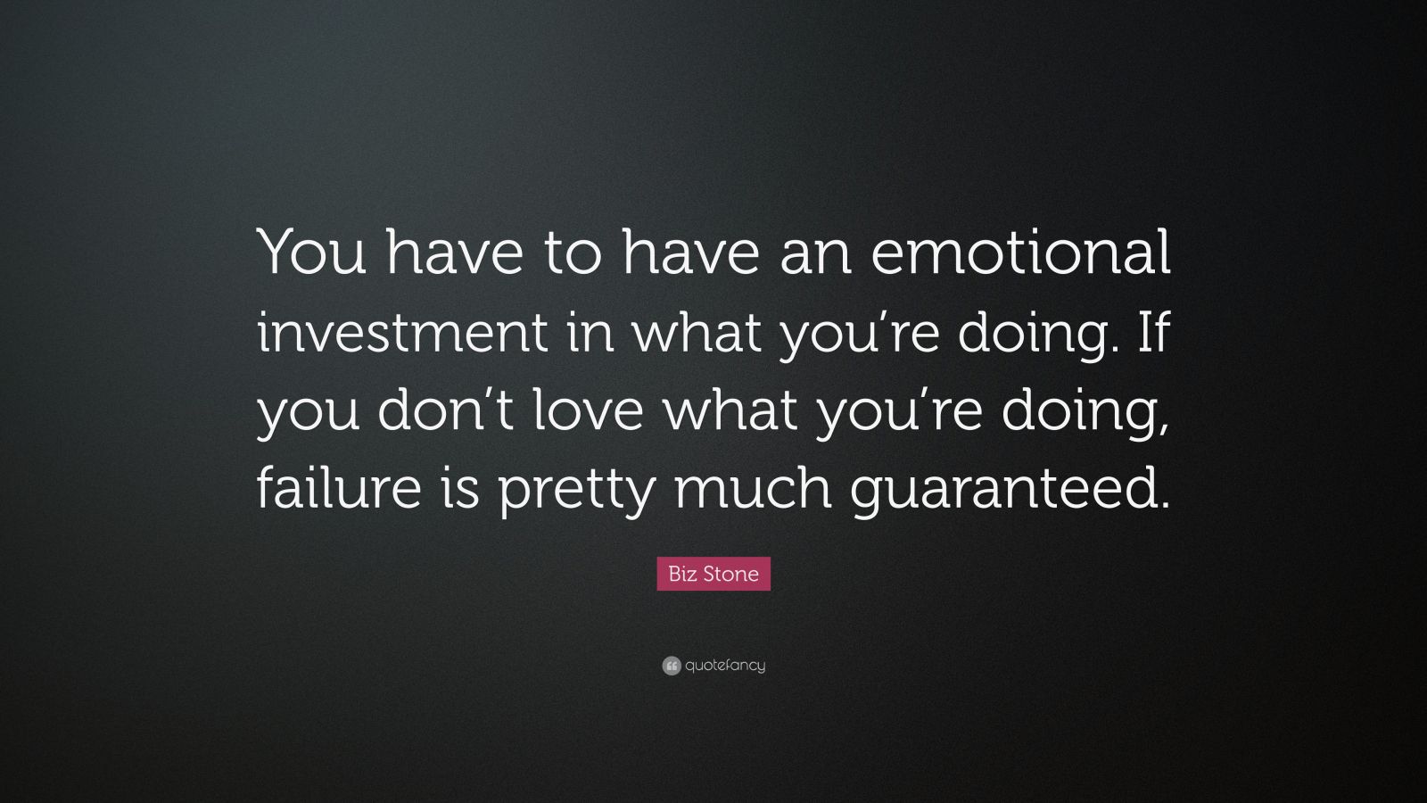 Biz Stone Quote “You have to have an emotional investment in what you