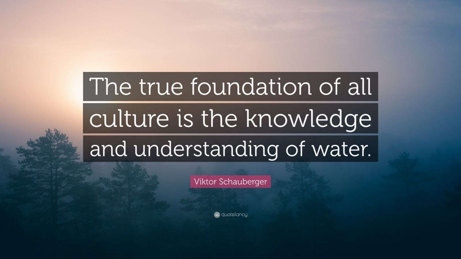 Viktor Schauberger Quote: “The true foundation of all culture is the