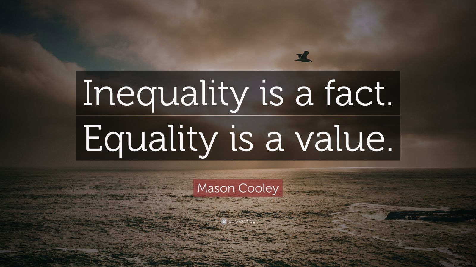 Mason Cooley Quote: “Inequality is a fact. Equality is a value.” (7 ...