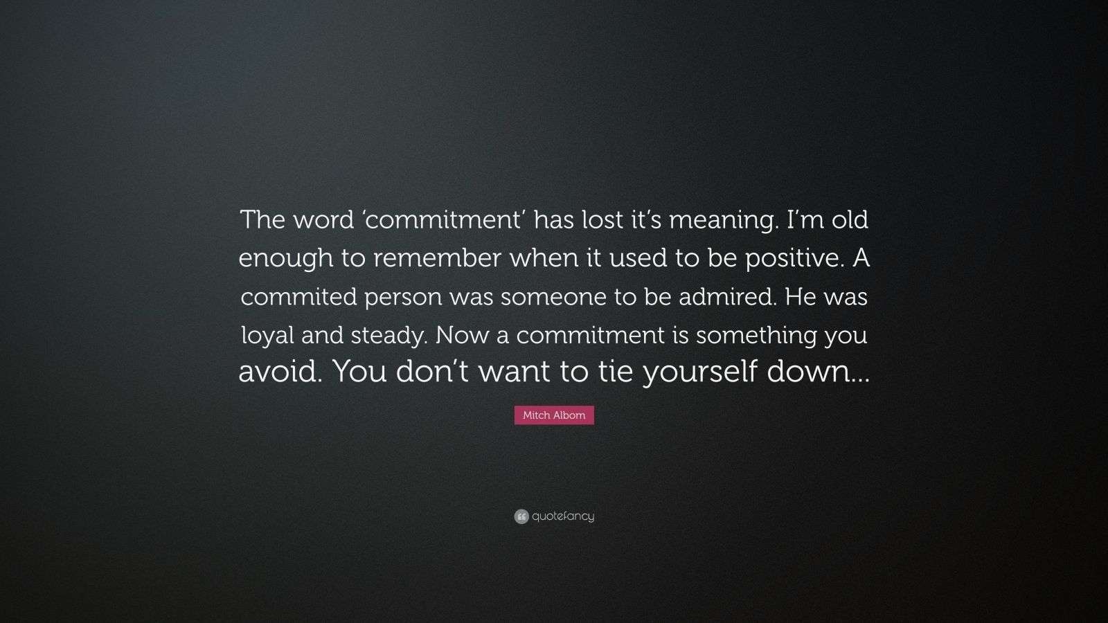 The Word Commitment What Does It Mean