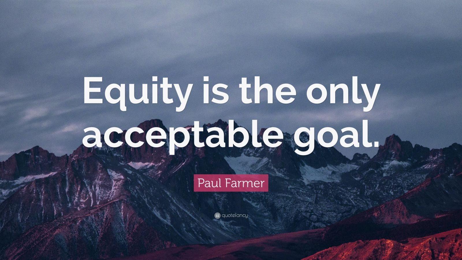 Paul Farmer Quote “Equity is the only acceptable goal.” (7 wallpapers