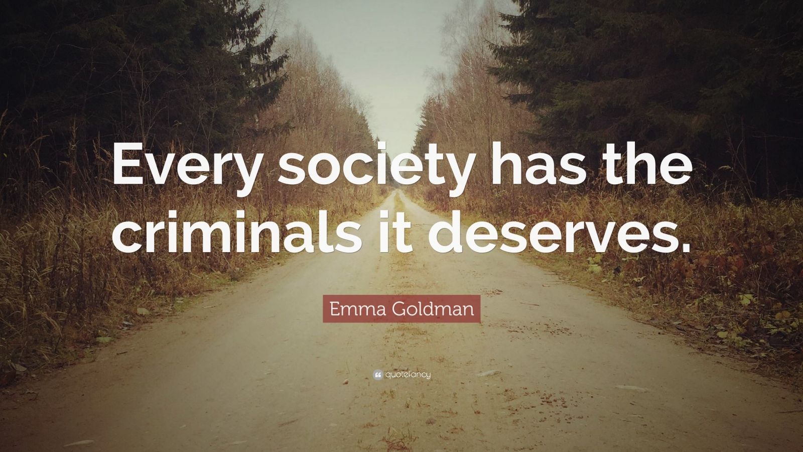 Emma Goldman Quote “Every society has the criminals it