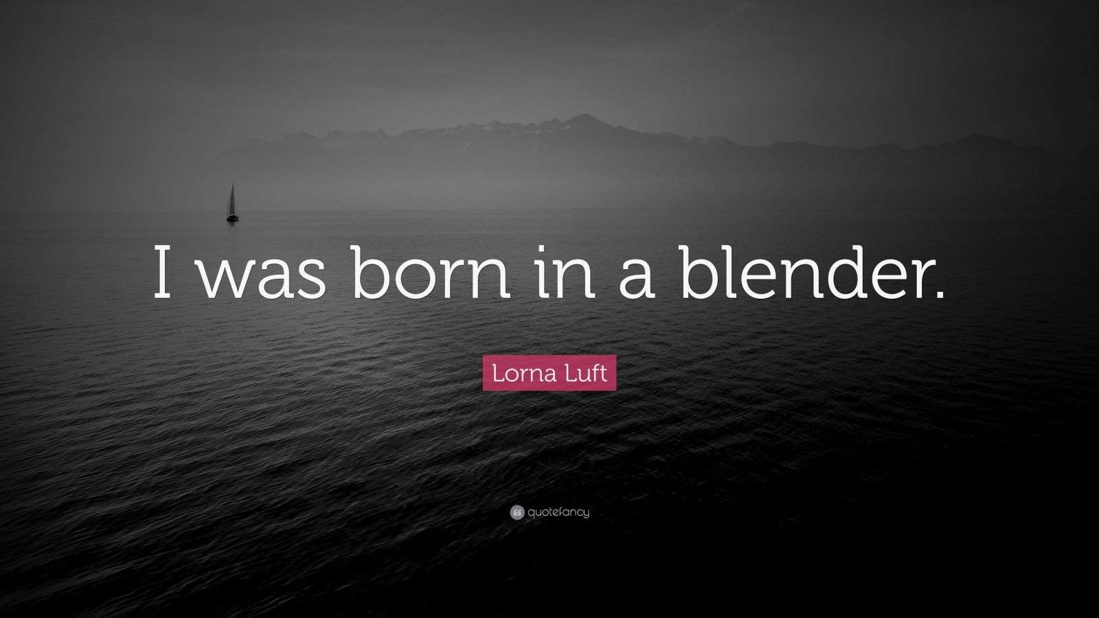 Lorna Luft Quote “I was born in a blender.” (7 wallpapers) Quotefancy