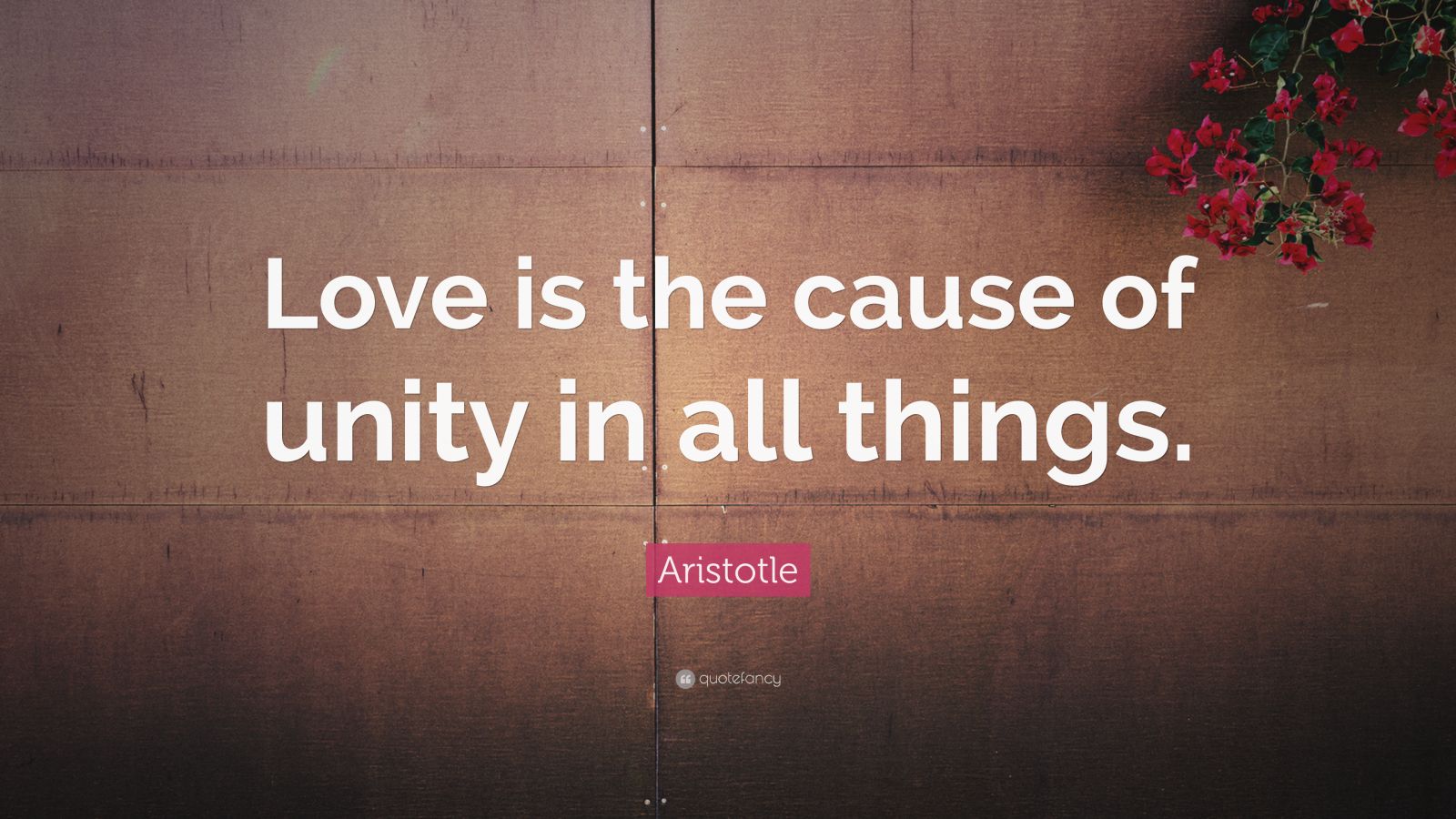 Aristotle Quote: “Love is the cause of unity in all things.” (7 ...