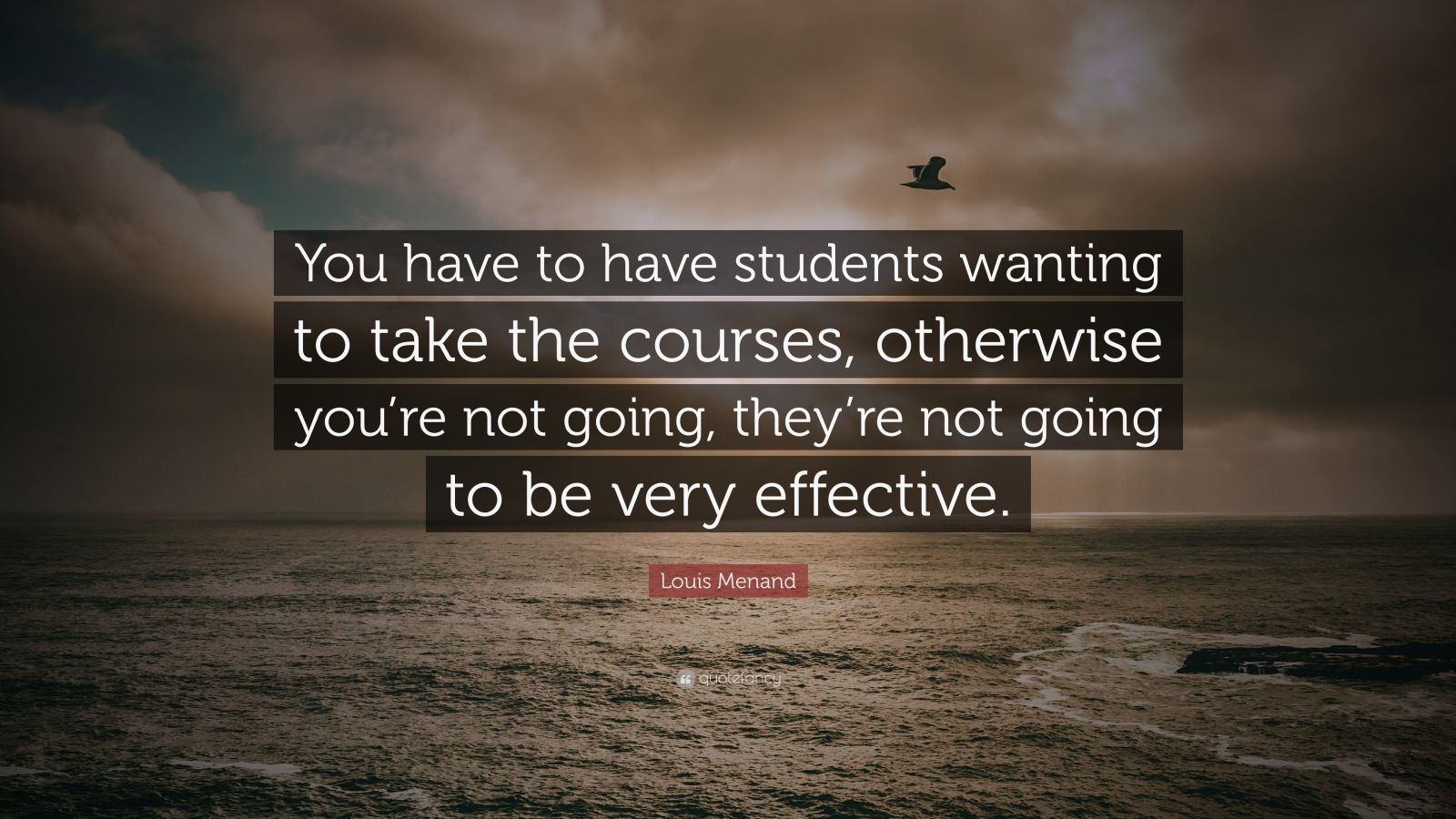 Louis Menand Quote: “You have to have students wanting to take the courses, otherwise you’re not ...
