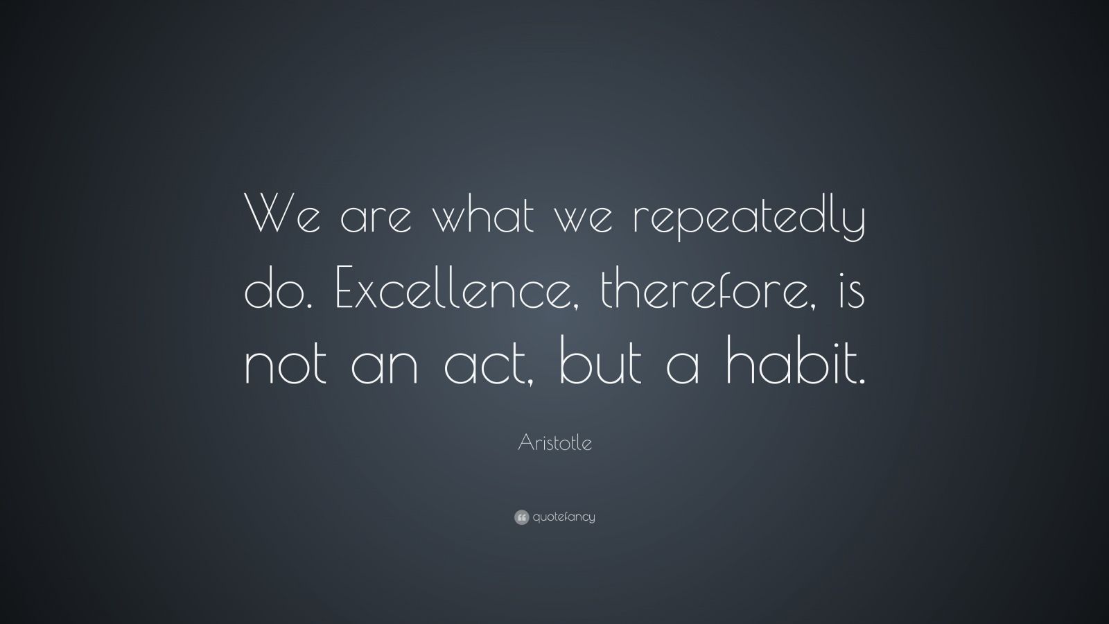 Aristotle Quote: “We are what we repeatedly do. Excellence, therefore