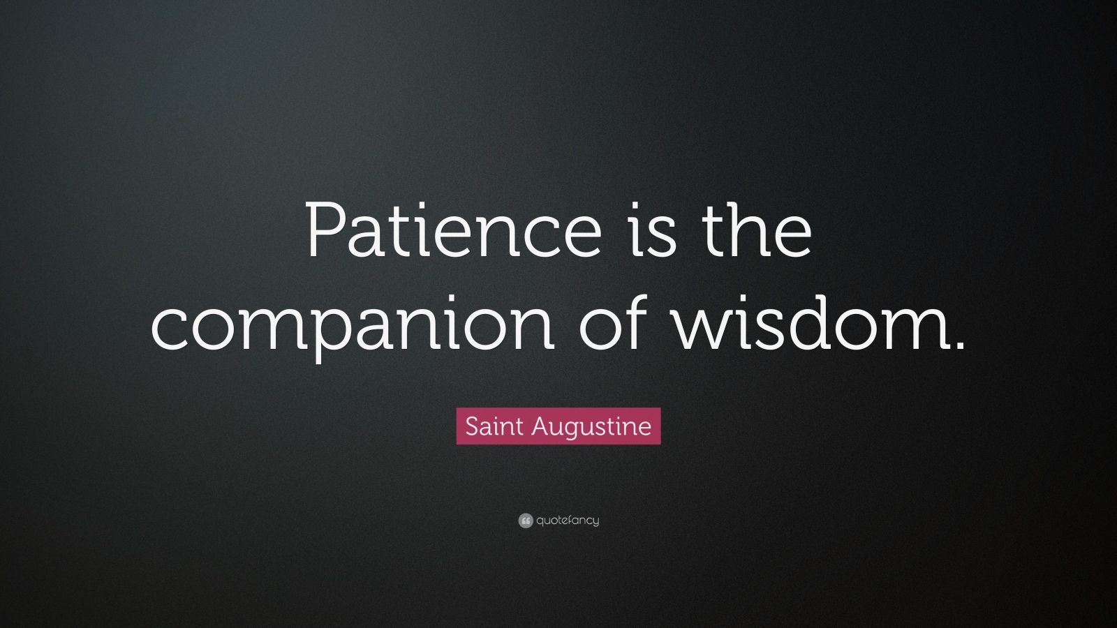 Saint Augustine Quote: “patience Is The Companion Of Wisdom.” (23 