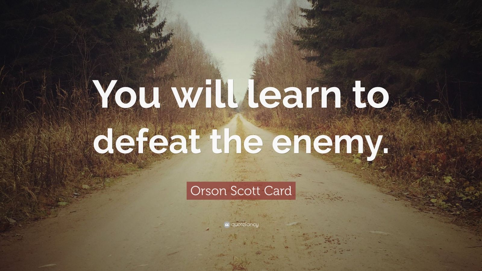 Orson Scott Card Quote: “You will learn to defeat the enemy.”