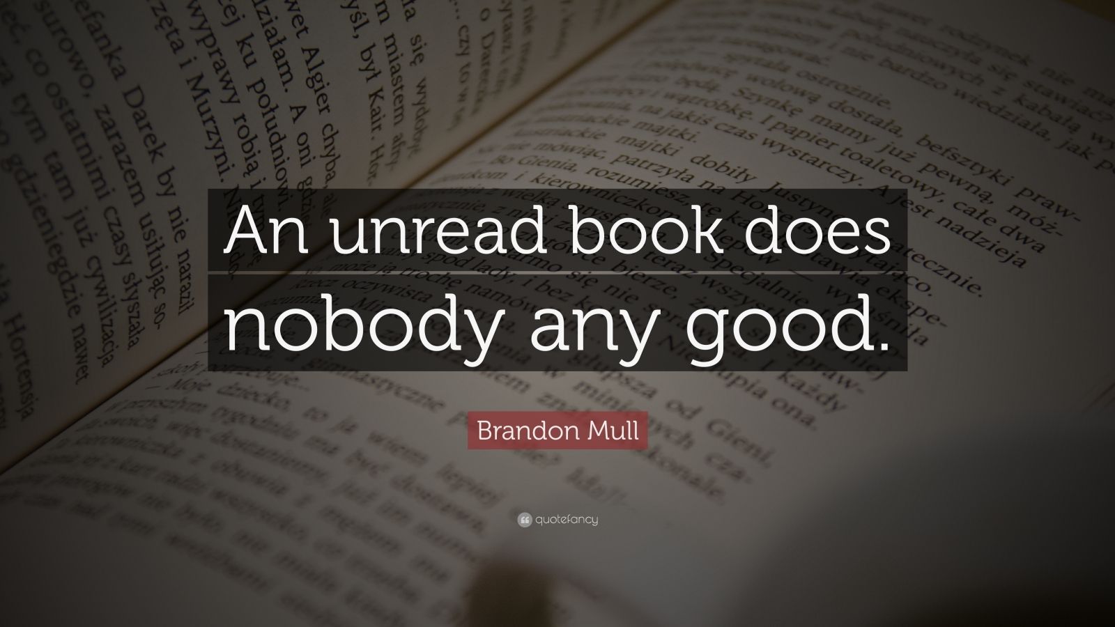 Brandon Mull Quote: “An unread book does nobody any good.”