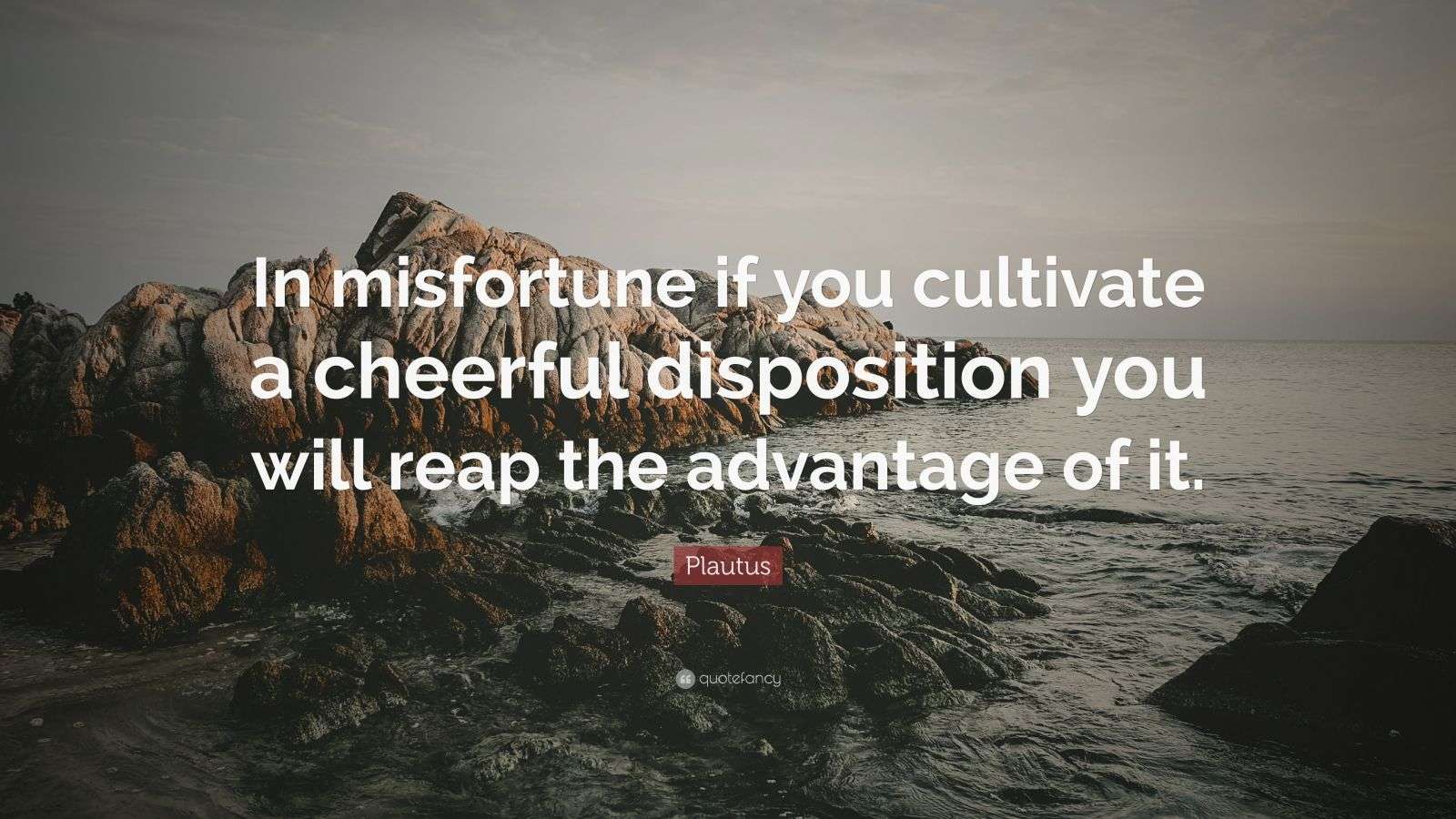Plautus Quote: “In misfortune if you cultivate a cheerful disposition ...
