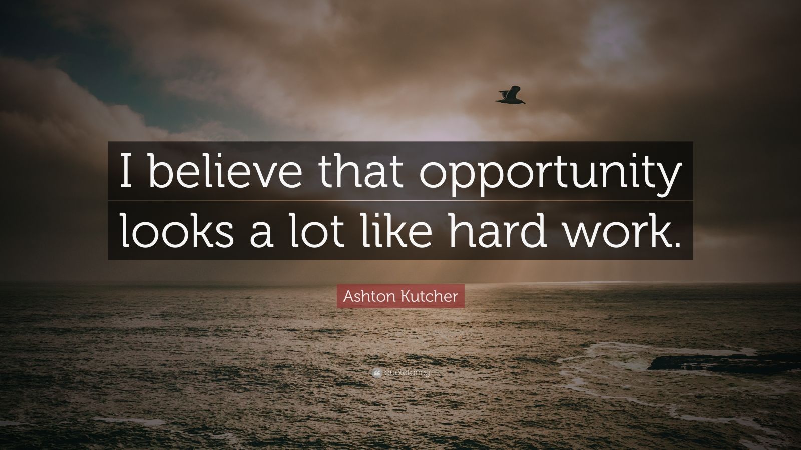 Ashton Kutcher Quote: “I believe that opportunity looks a lot like hard ...