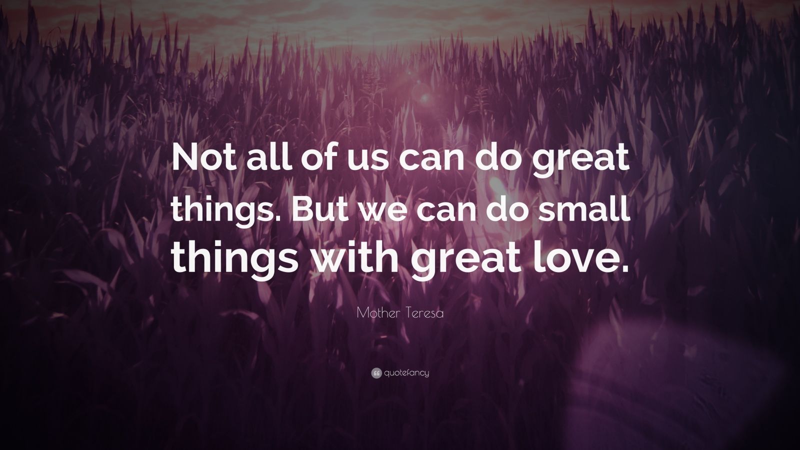 Mother Teresa Quote “Not all of us can do great things But we