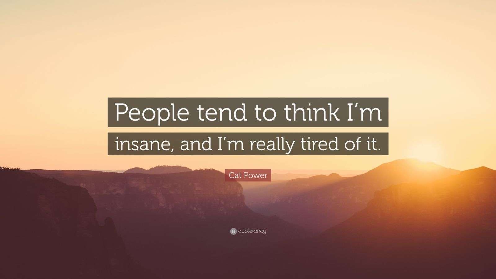 Cat Power Quote “People tend to think I’m insane, and I’m really tired