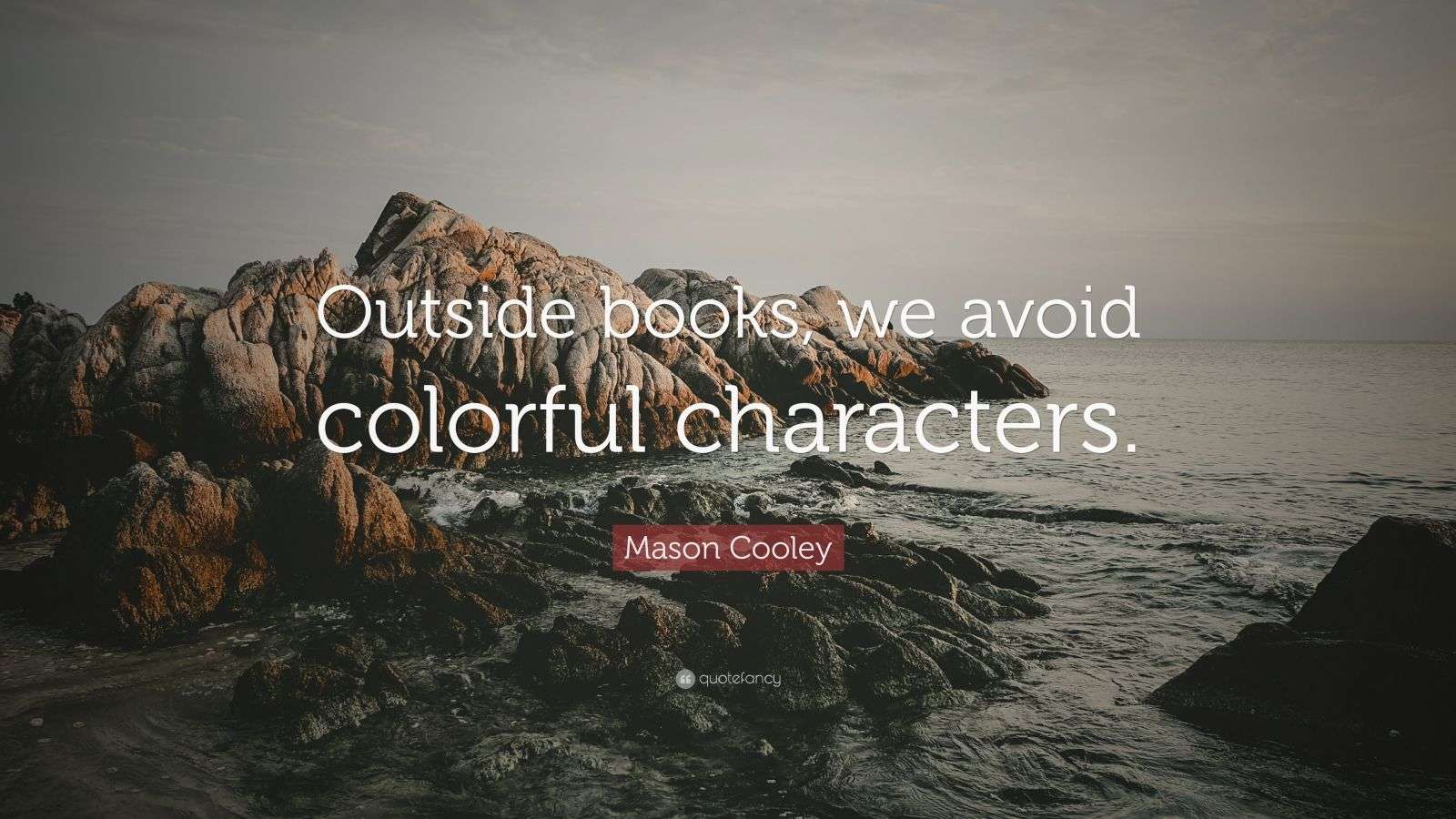 Mason Cooley Quote “Outside books, we avoid colorful characters.”