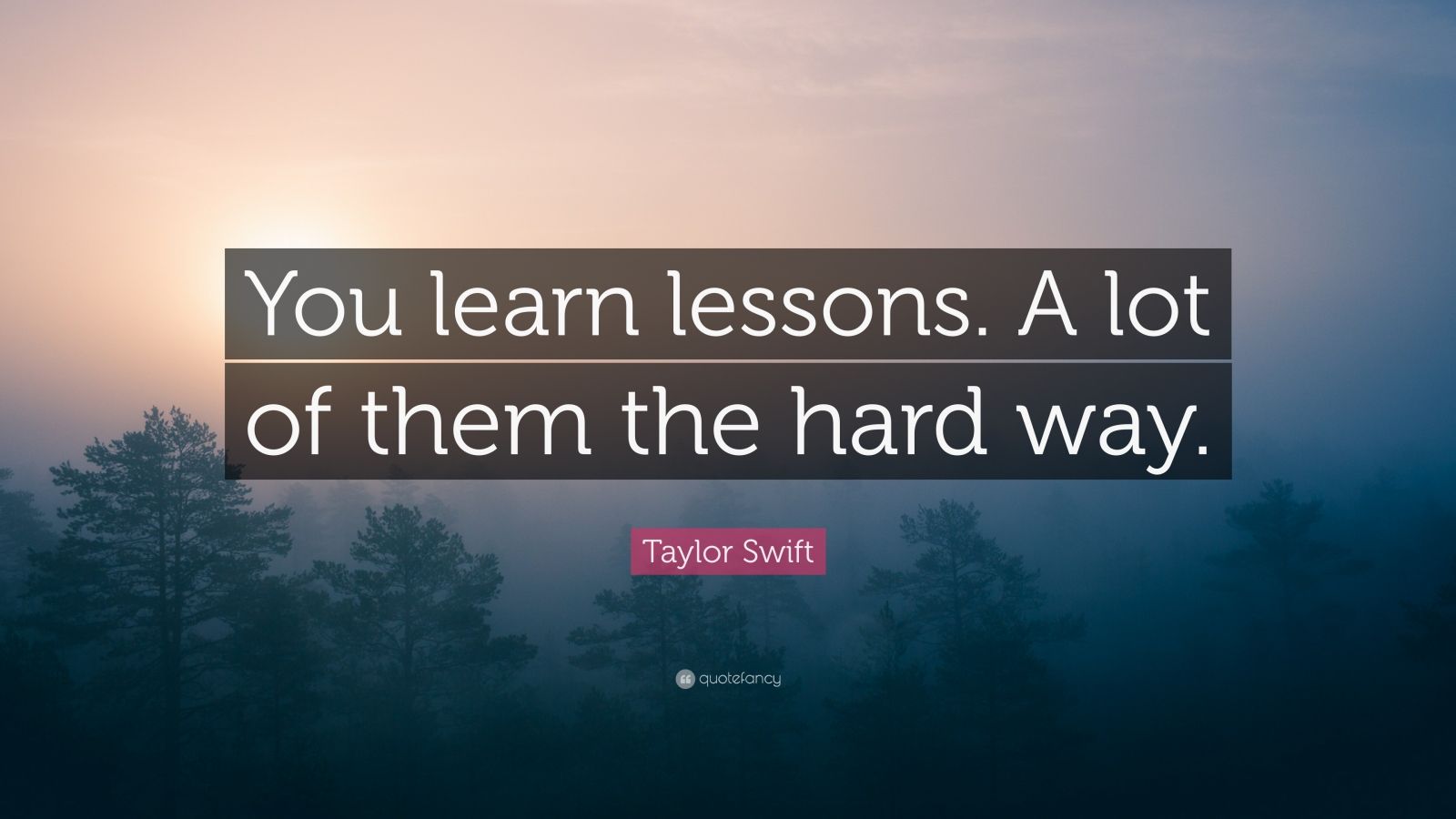 Taylor Swift Quote “You learn lessons. A lot of them the