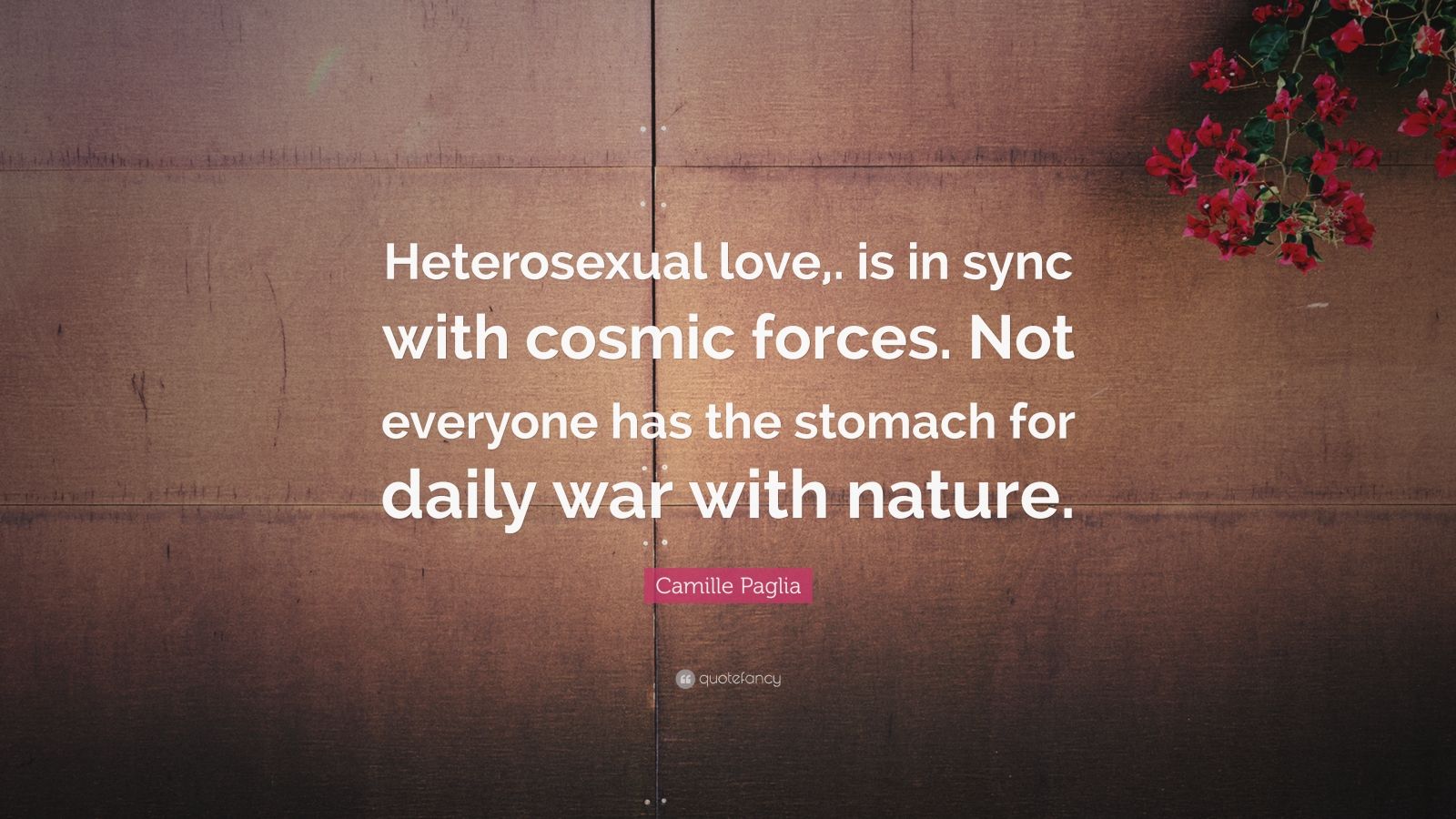 Camille Paglia Quote “heterosexual Love Is In Sync With Cosmic