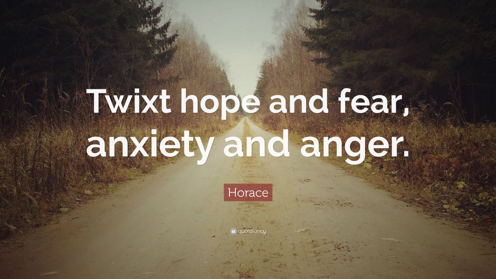 Horace Quote “Twixt hope and fear, anxiety and anger.”