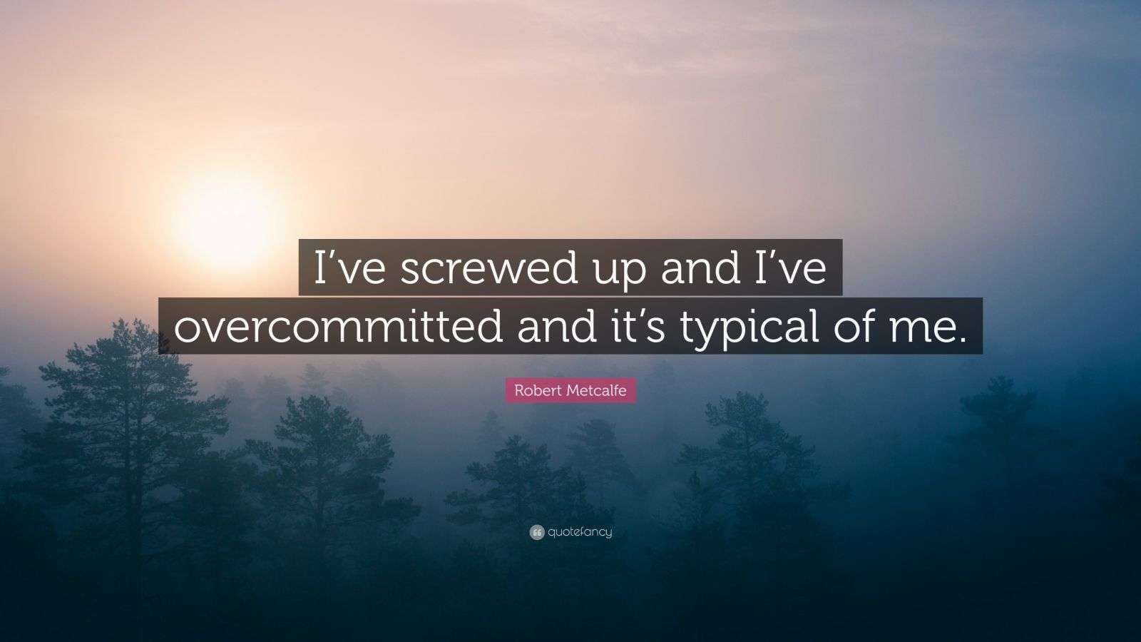 Robert Metcalfe Quote: “I’ve screwed up and I’ve overcommitted and it’s
