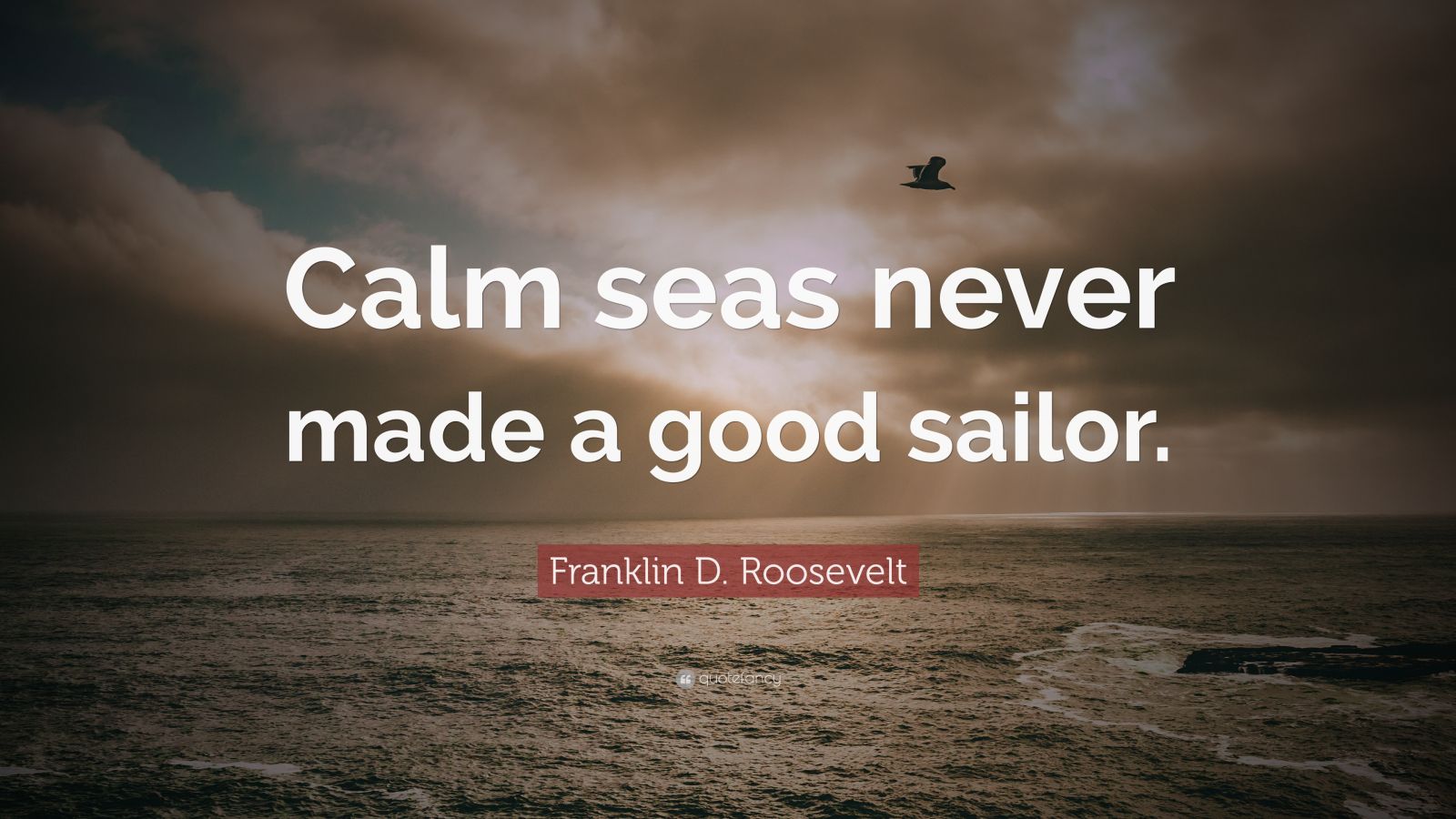 Franklin D. Roosevelt Quote: “Calm seas never made a good sailor.” (20 ...