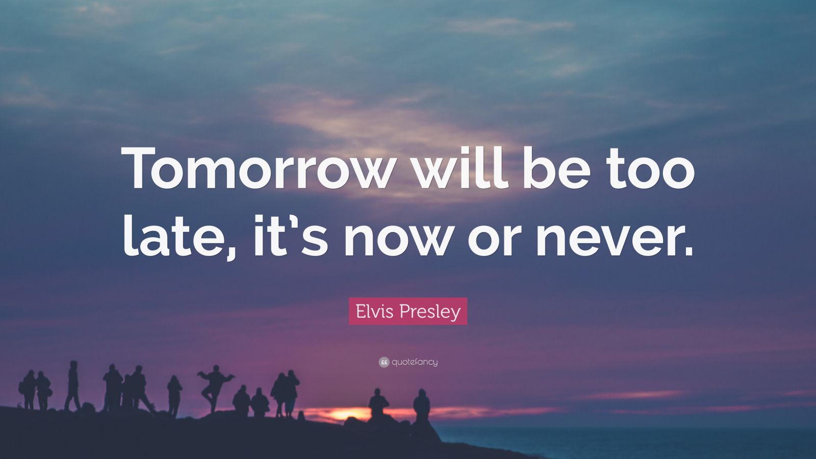 Elvis Presley Quote: “Tomorrow will be too late, it’s now or never ...