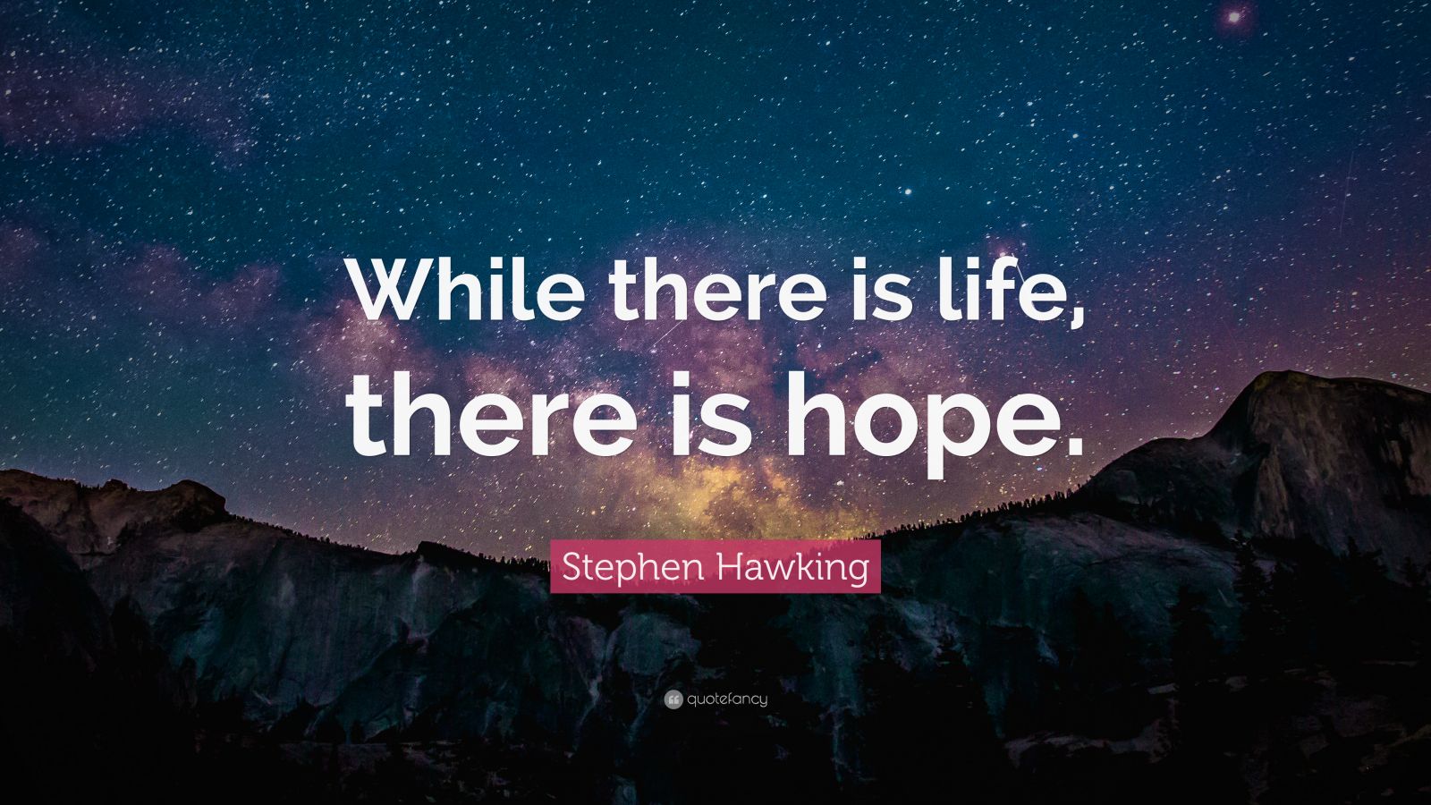 Stephen Hawking Quote: “While there is life, there is hope.” (22 