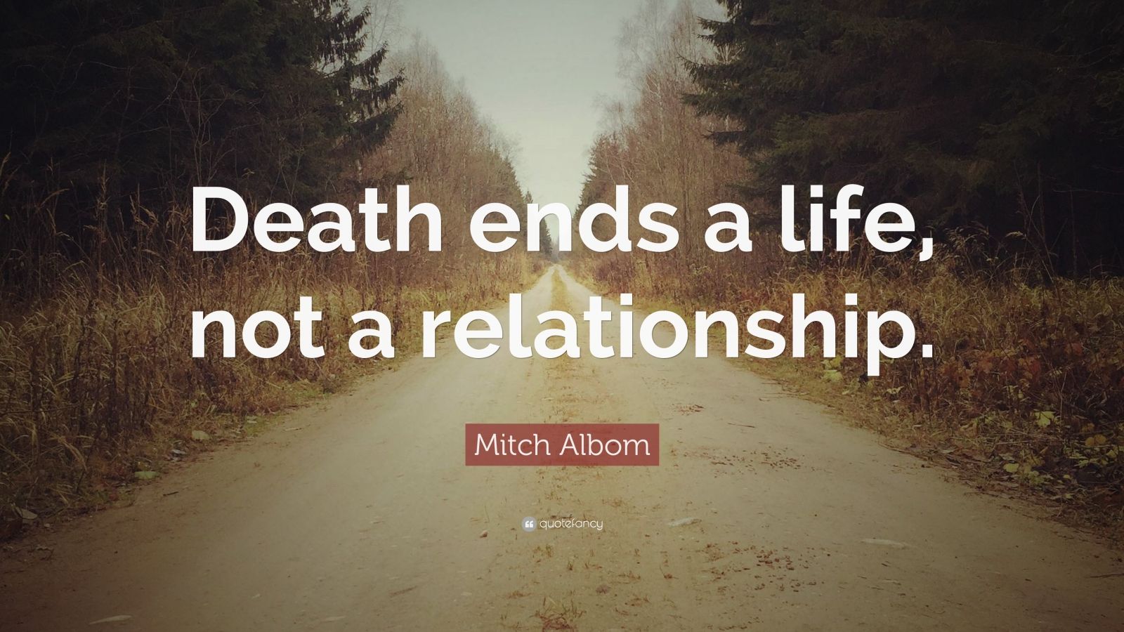 Mitch Albom Quote: “Death ends a life, not a relationship.” (25