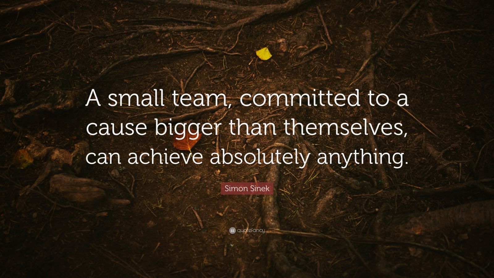 Simon Sinek Quote: “A small team, committed to a cause bigger than ...