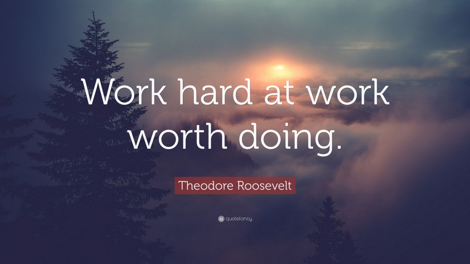 Theodore Roosevelt Quote “Work hard at work worth doing.” (12