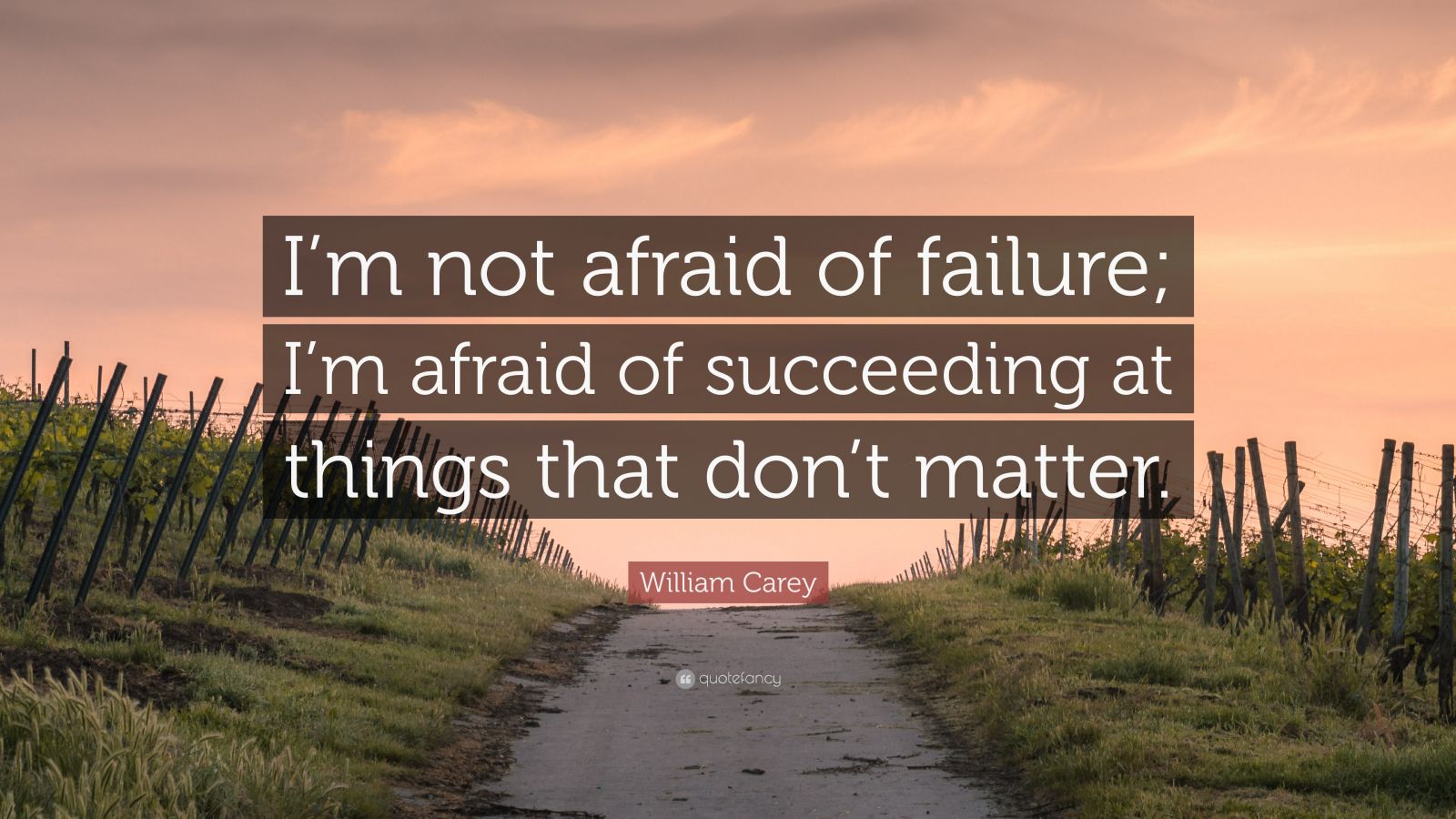 William Carey Quote: “I’m not afraid of failure; I’m afraid of ...