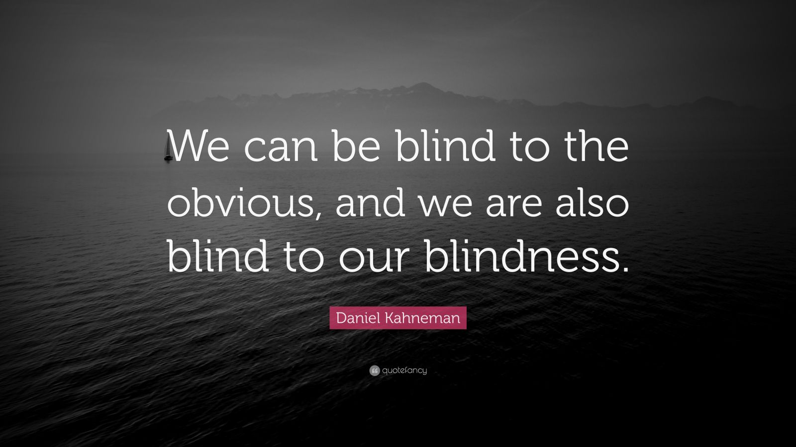 Daniel Kahneman Quote “We can be blind to the obvious, and we are also