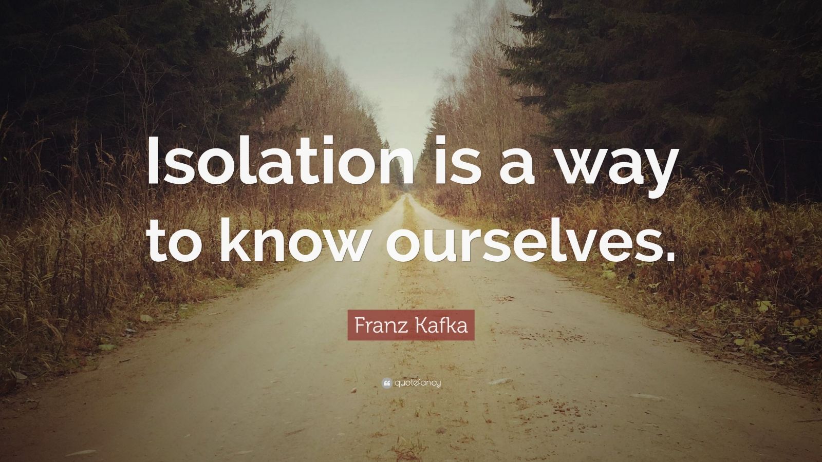 Franz Kafka Quote “Isolation is a way to know ourselves.” (12