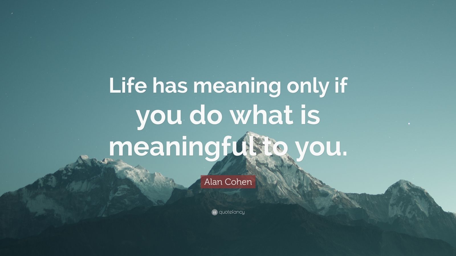 Alan Cohen Quote: “life Has Meaning Only If You Do What Is Meaningful 