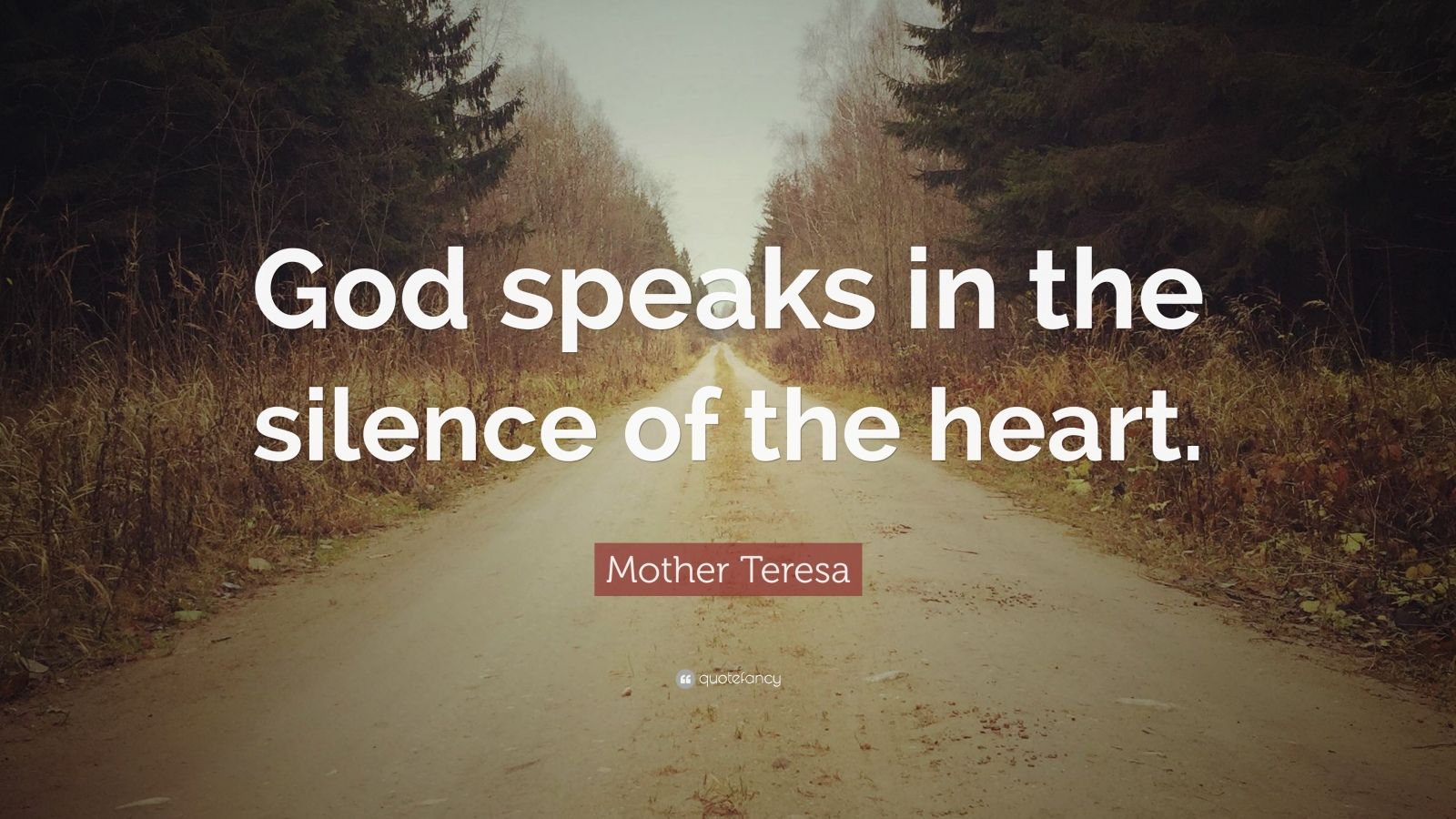 Mother Teresa Quote: “God speaks in the silence of the heart.”