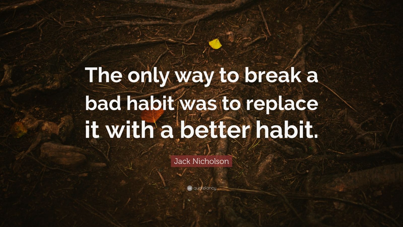 Jack Nicholson Quote: “The only way to break a bad habit was to replace ...