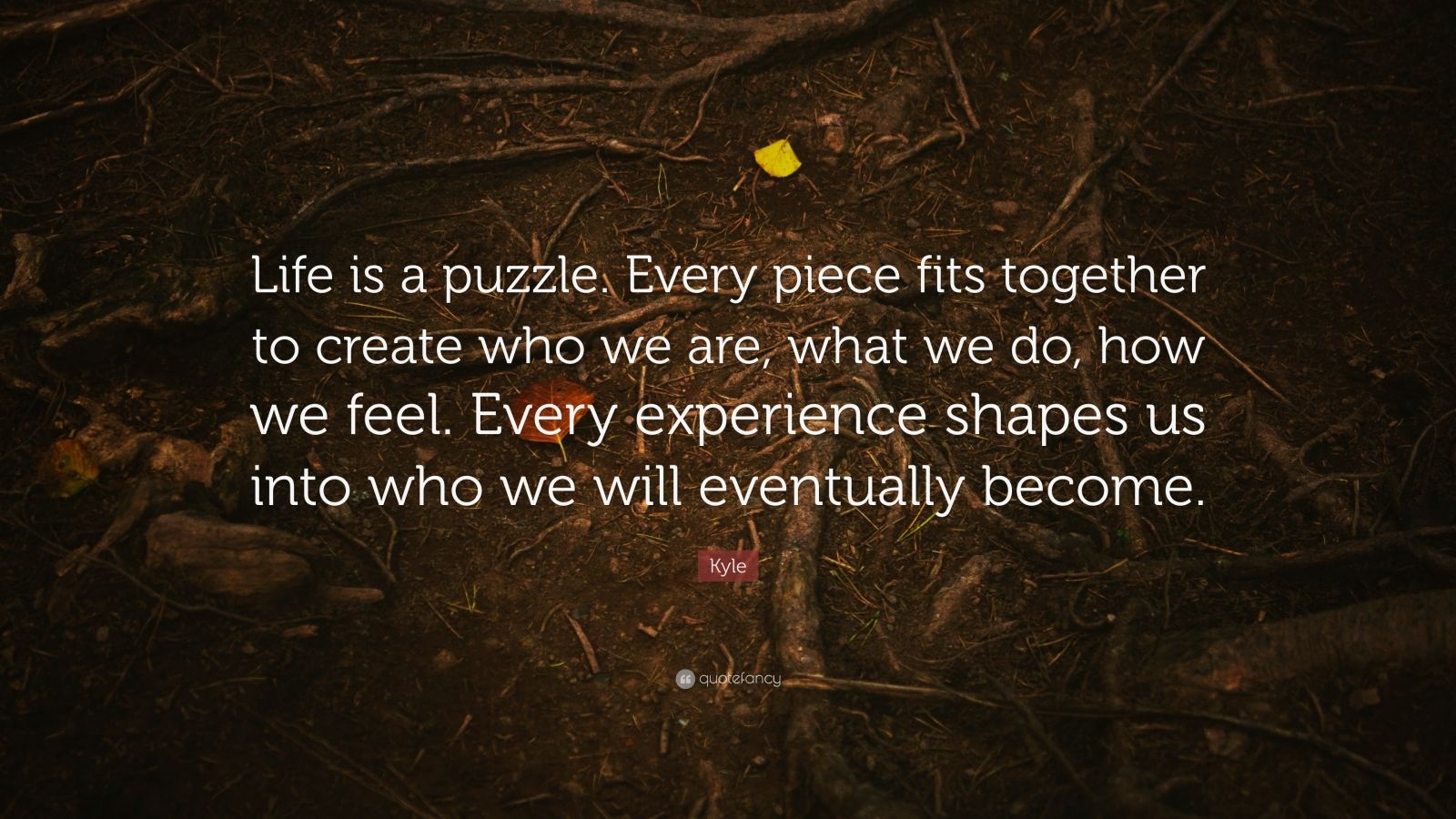 Kyle Quote: “Life is a puzzle. Every piece fits together to create who