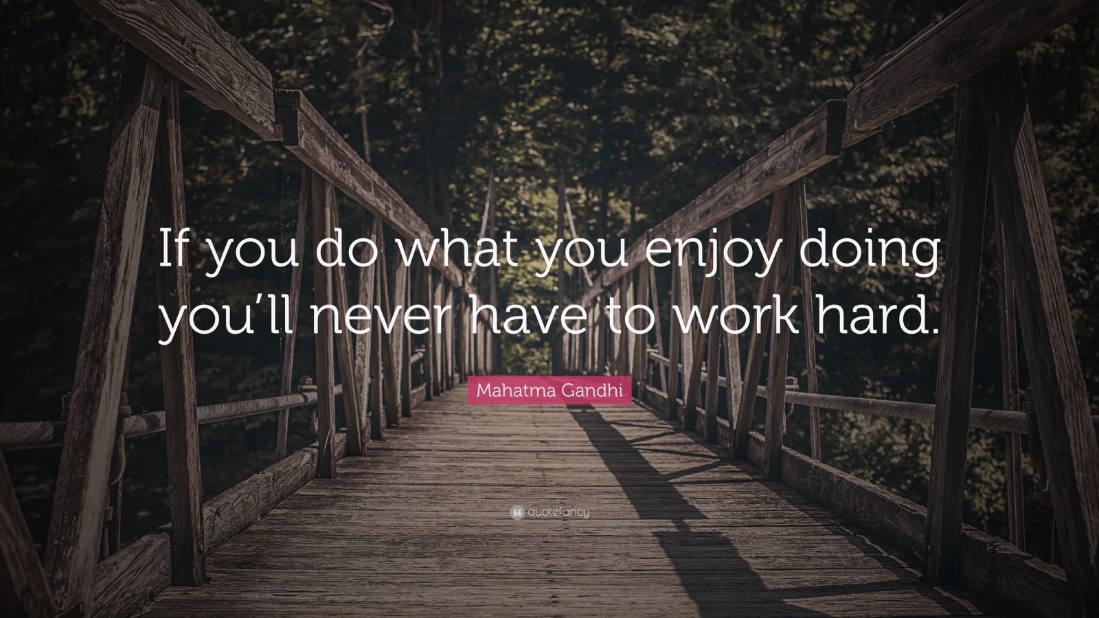 Mahatma Gandhi Quote: “if You Do What You Enjoy Doing You’ll Never Have 