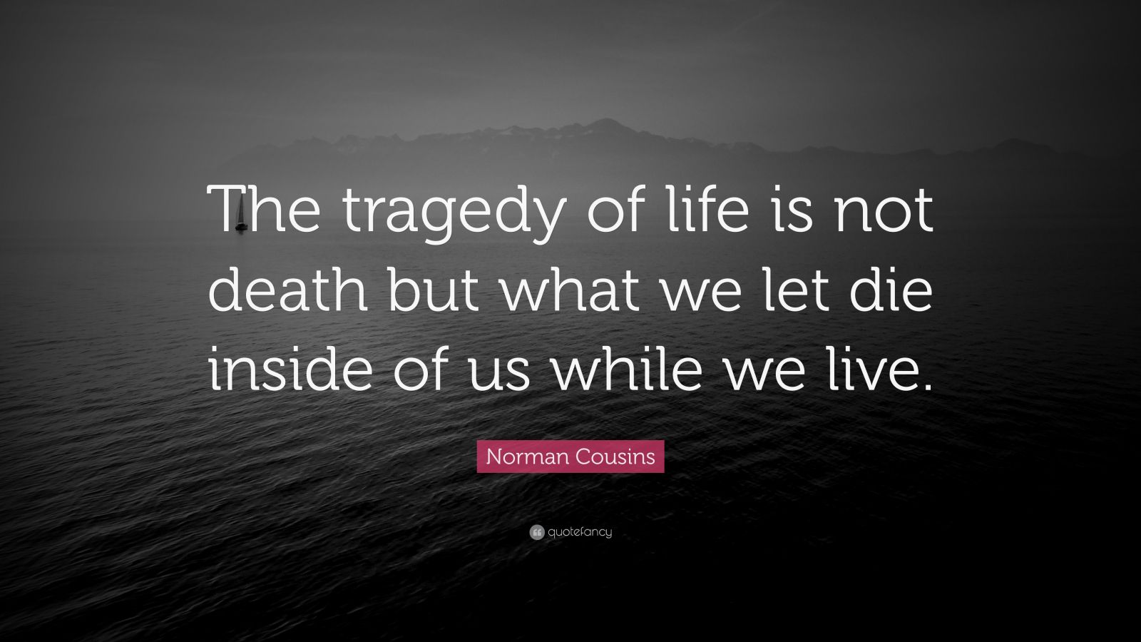 Norman Cousins Quote: “The tragedy of life is not death but what we let ...