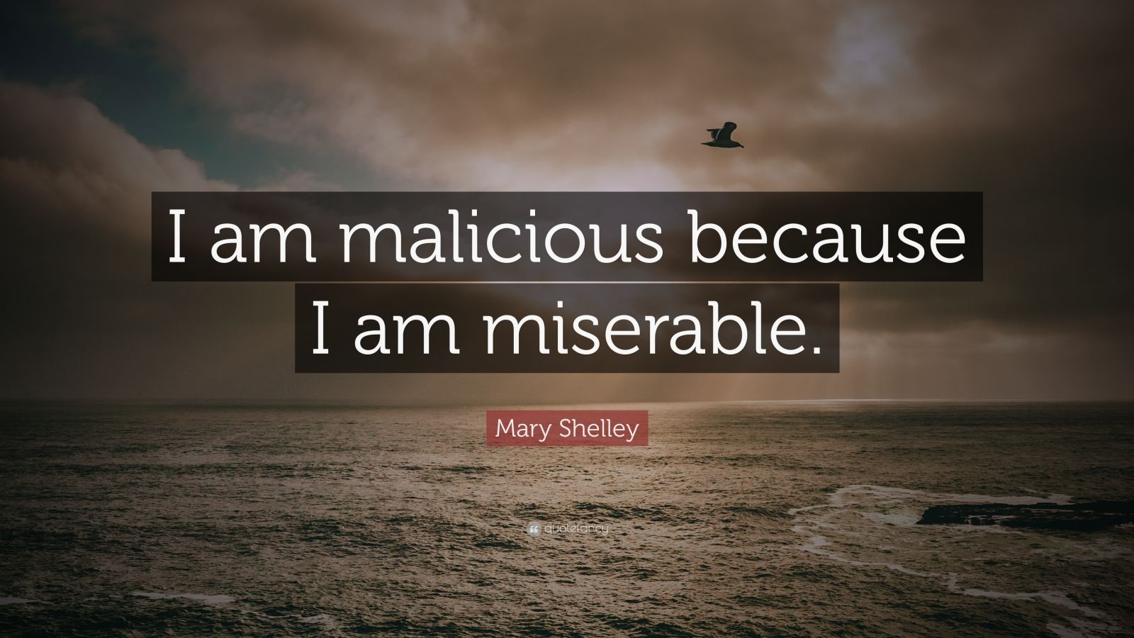 Mary Shelley Quote “I am malicious because I am miserable.” (10 wallpapers) Quotefancy
