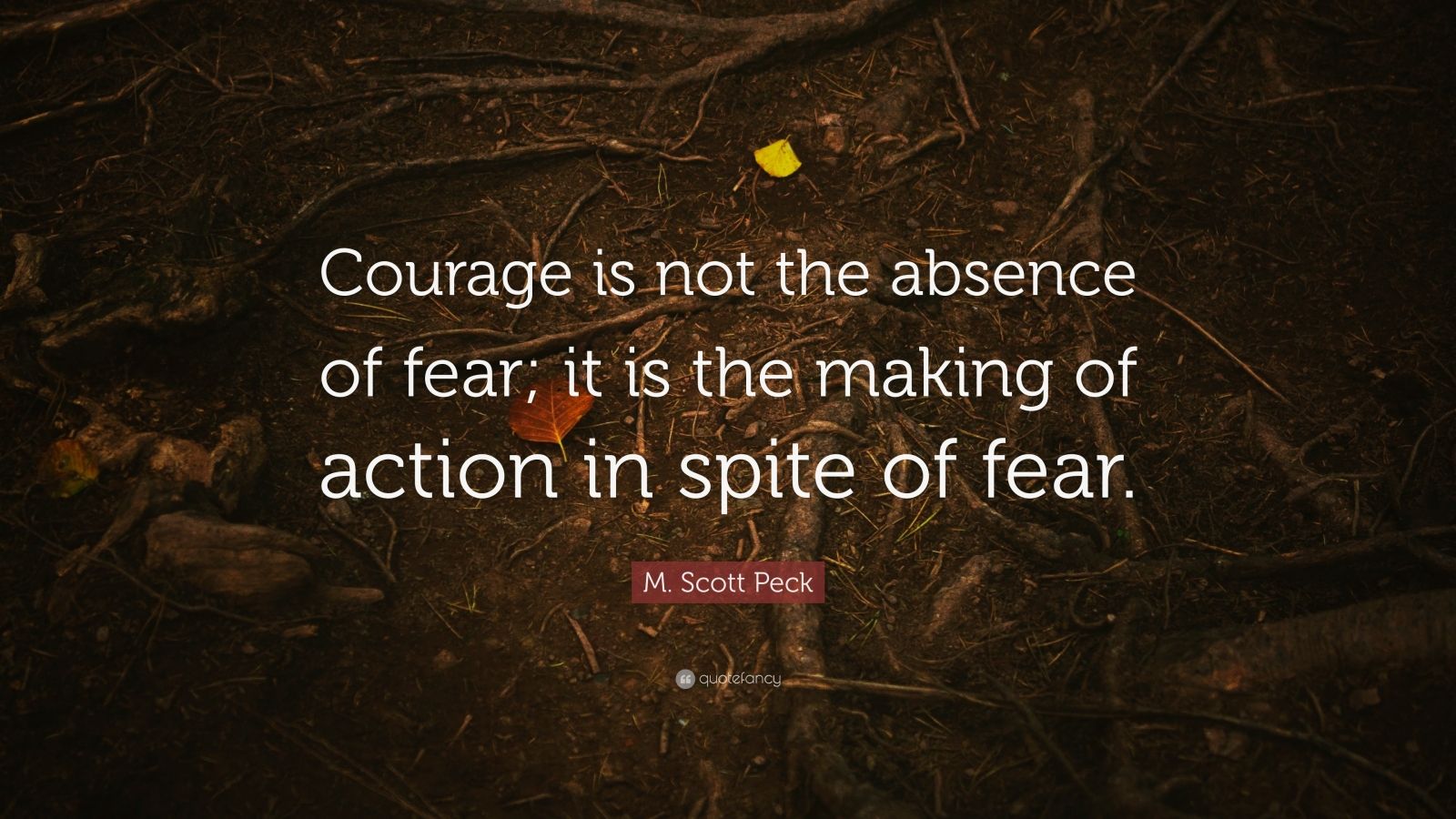 M. Scott Peck Quote: “Courage is not the absence of fear; it is the ...