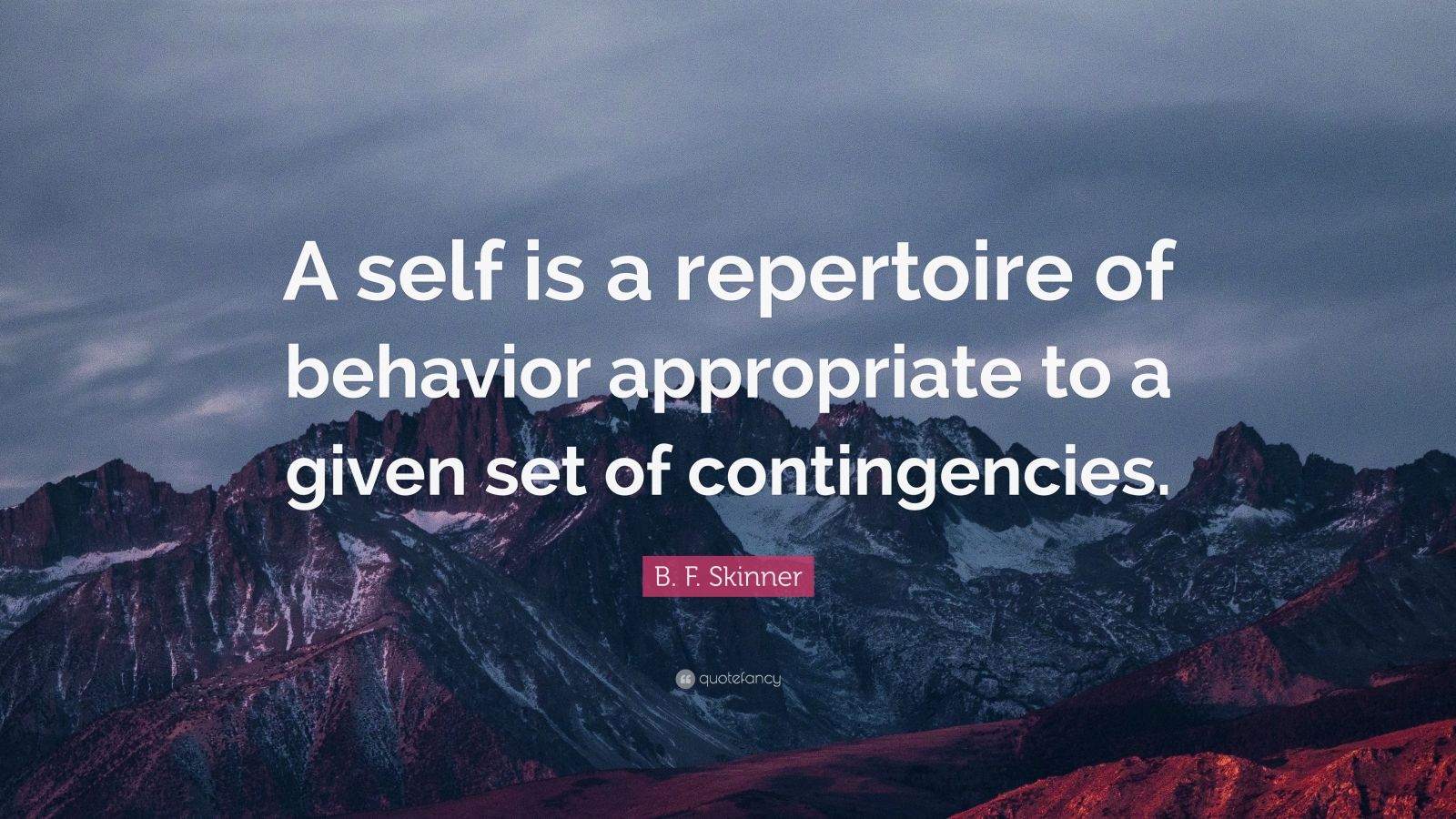 B. F. Skinner Quote: “A self is a repertoire of behavior appropriate to ...