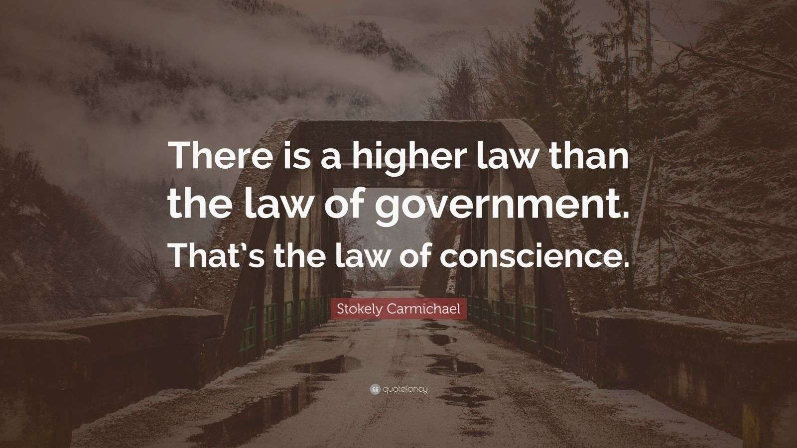Stokely Carmichael Quote “There is a higher law than the law of