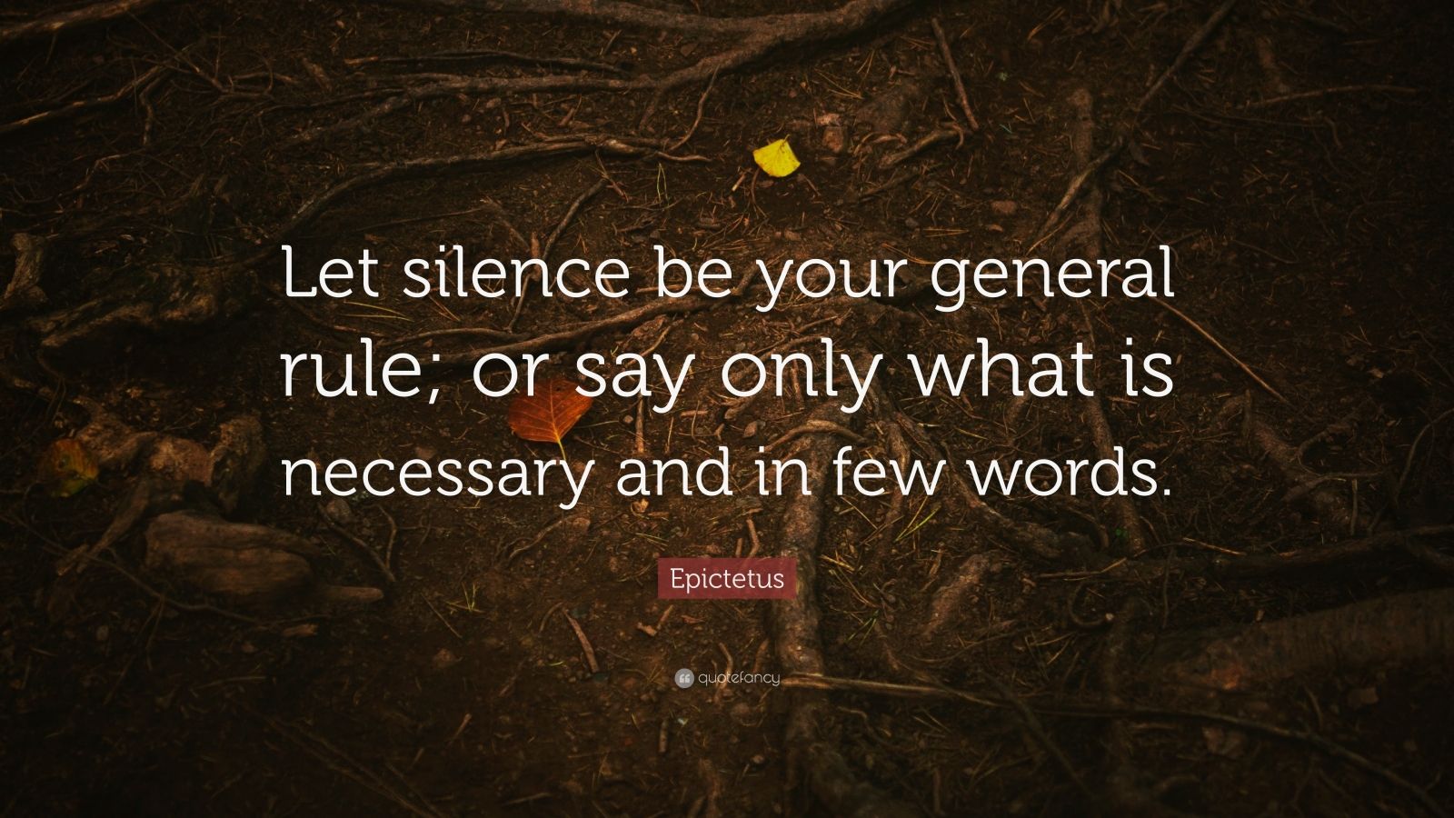 Epictetus Quote: “Let silence be your general rule; or say only what is ...