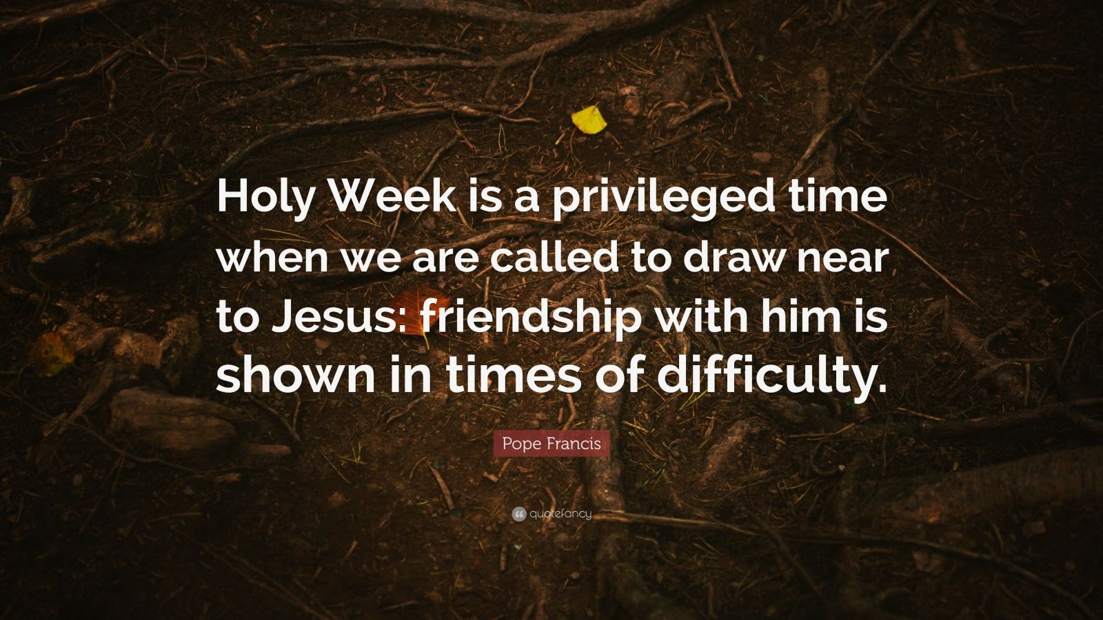 Pope Francis Quote “Holy Week is a privileged time when we are called