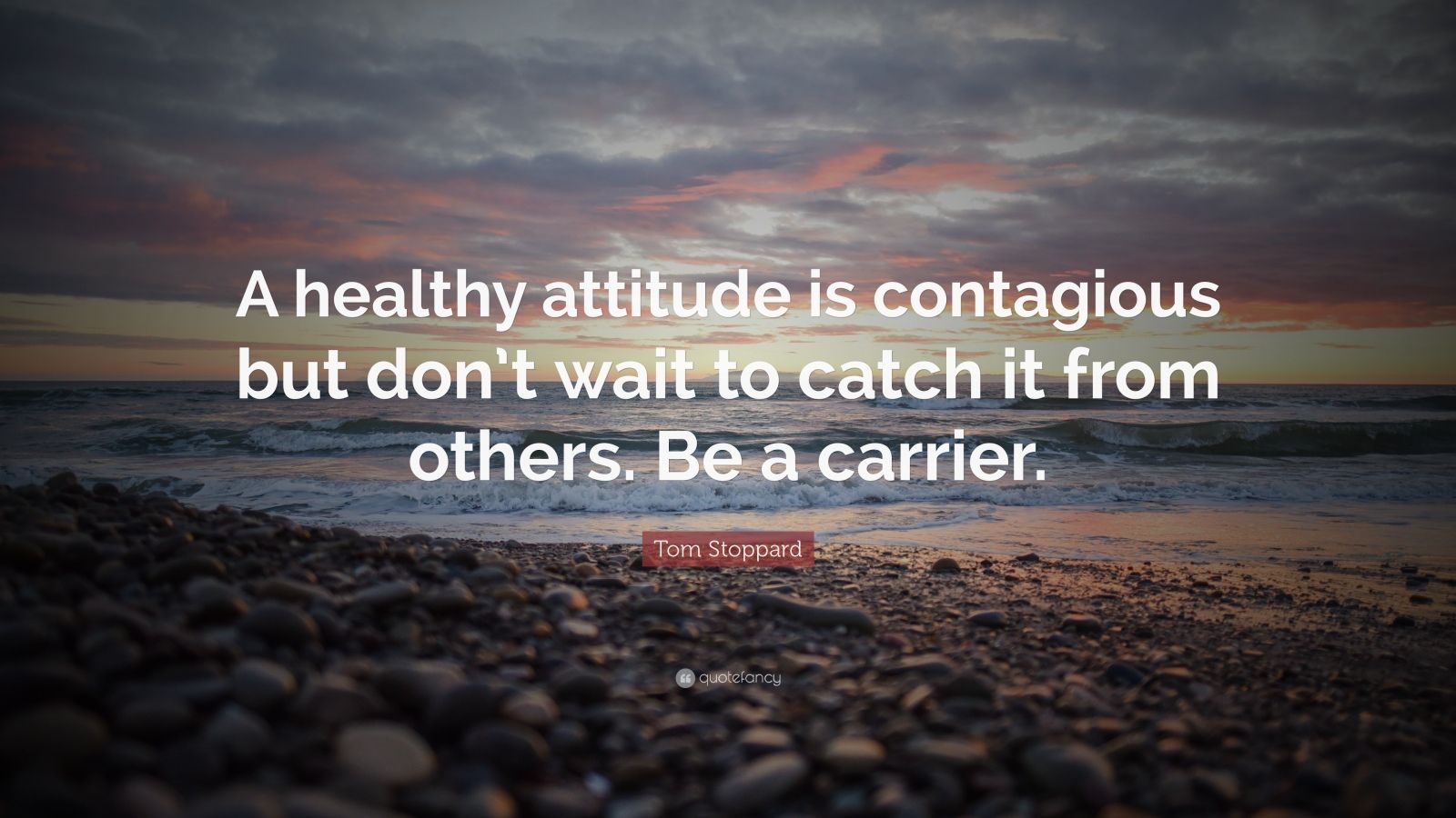 Tom Stoppard Quote: “A healthy attitude is contagious but don’t wait to ...