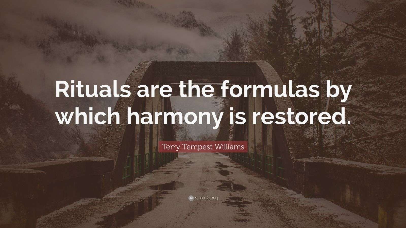 Terry Tempest Williams Quote “Rituals are the formulas by which