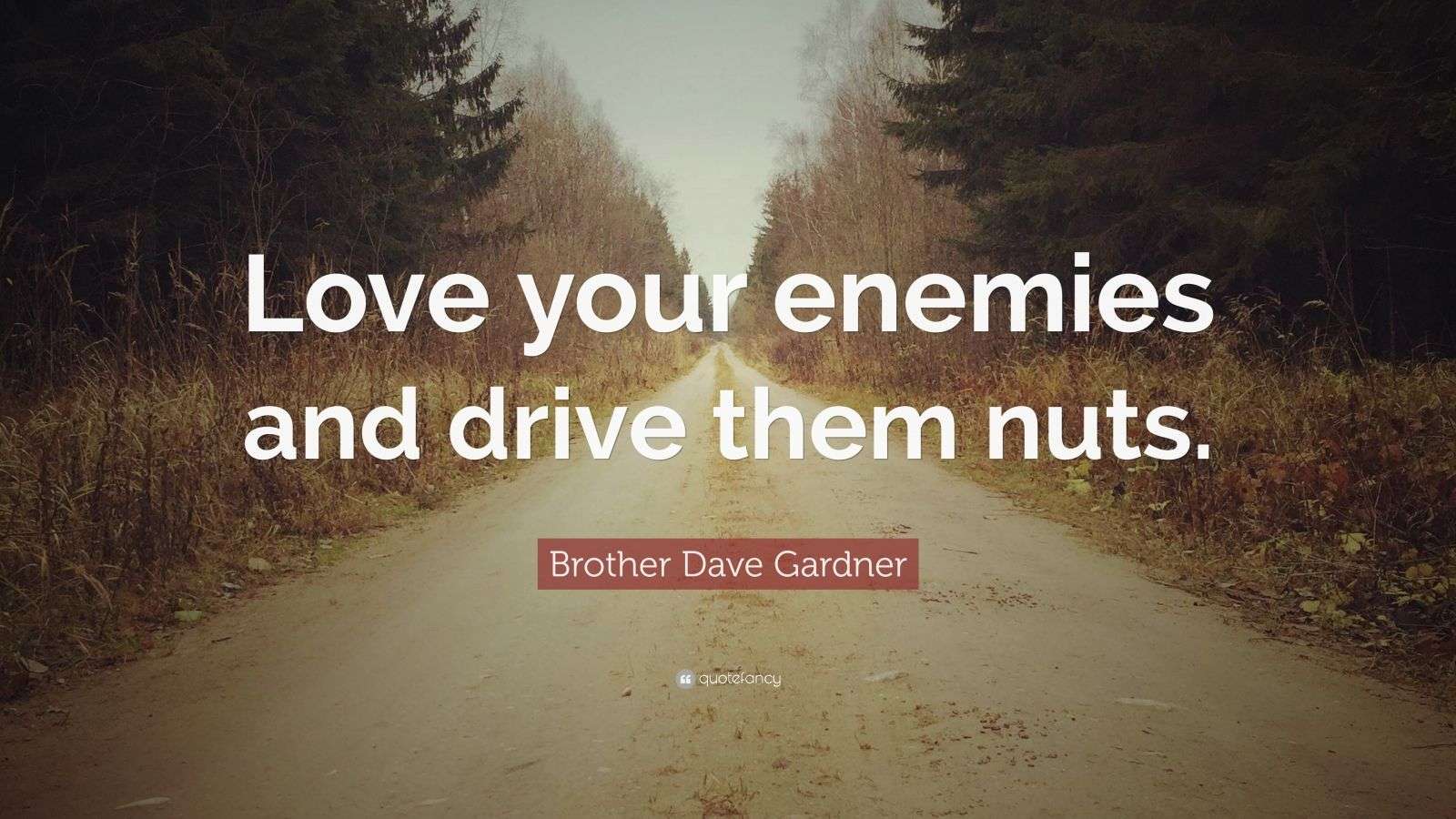 Brother Dave Gardner Quote: “Love your enemies and drive ...