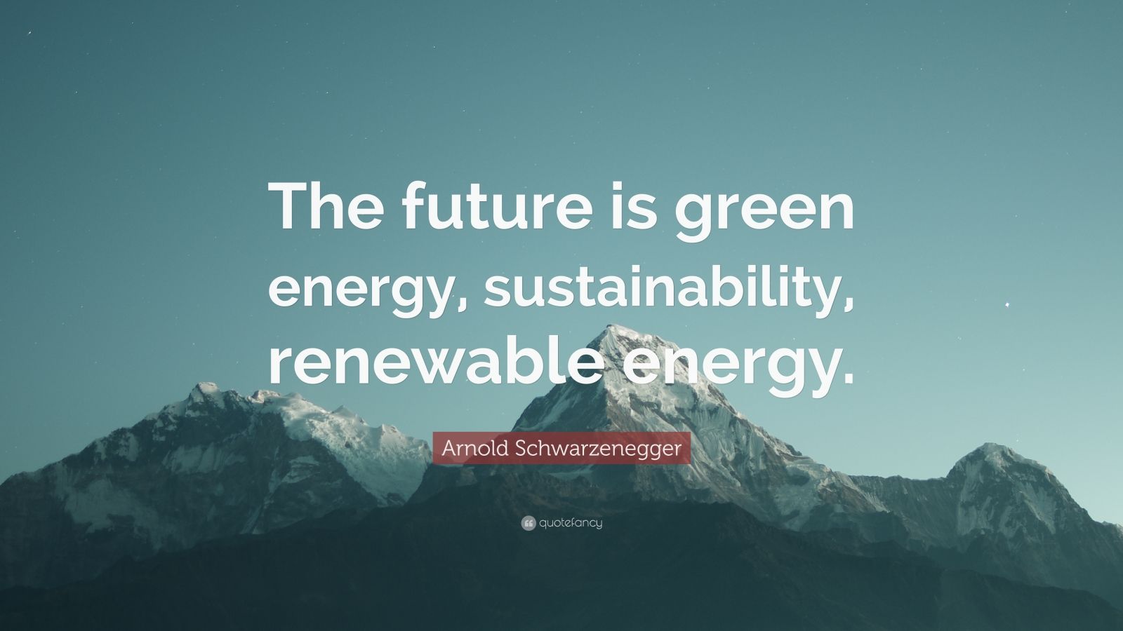 Arnold Schwarzenegger Quote “The future is green energy, sustainability, renewable energy.”