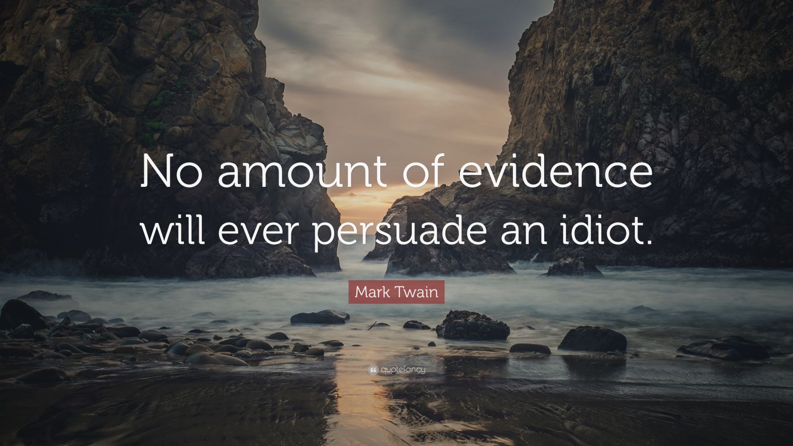 Mark Twain Quote: “No amount of evidence will ever persuade an idiot ...